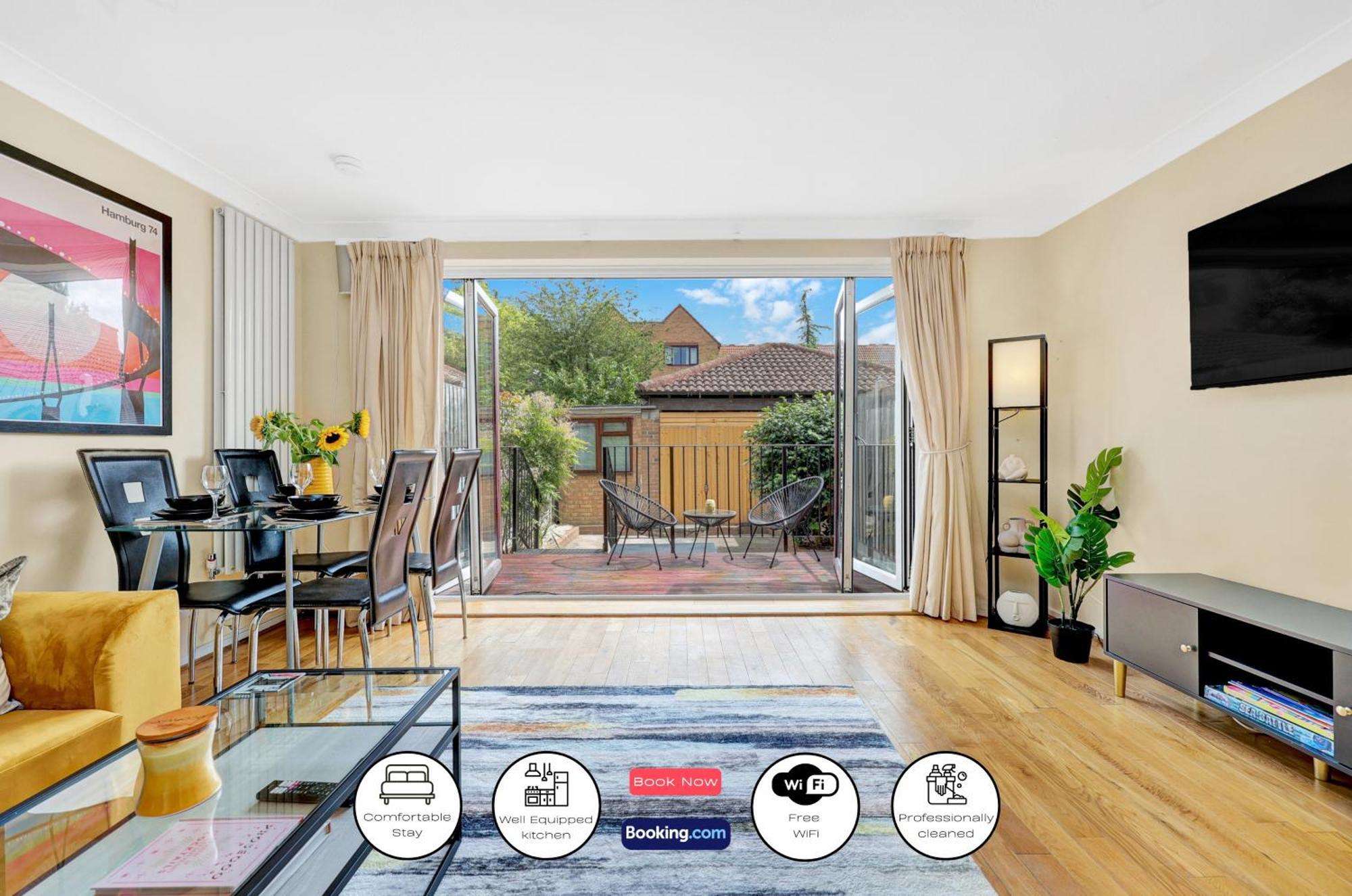 Charming 3 Bedroom House Short Term & Flexible Renting Canary Wharf With Free Wifi & Garden Appartement