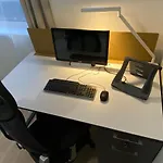 Bedroom With An Office Desk In A Shared 2 Bedroom Flat Near Canary Wharf