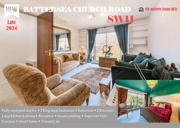 Bright & Smart 2 King-Sized Bedroom Haven By The Thames & Battersea Park