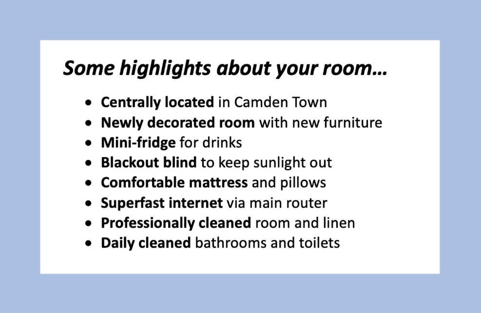 Luxury In Camden Town Near Shops, Cafes, Bars & Metro With Shared Bathrooms * Londres
