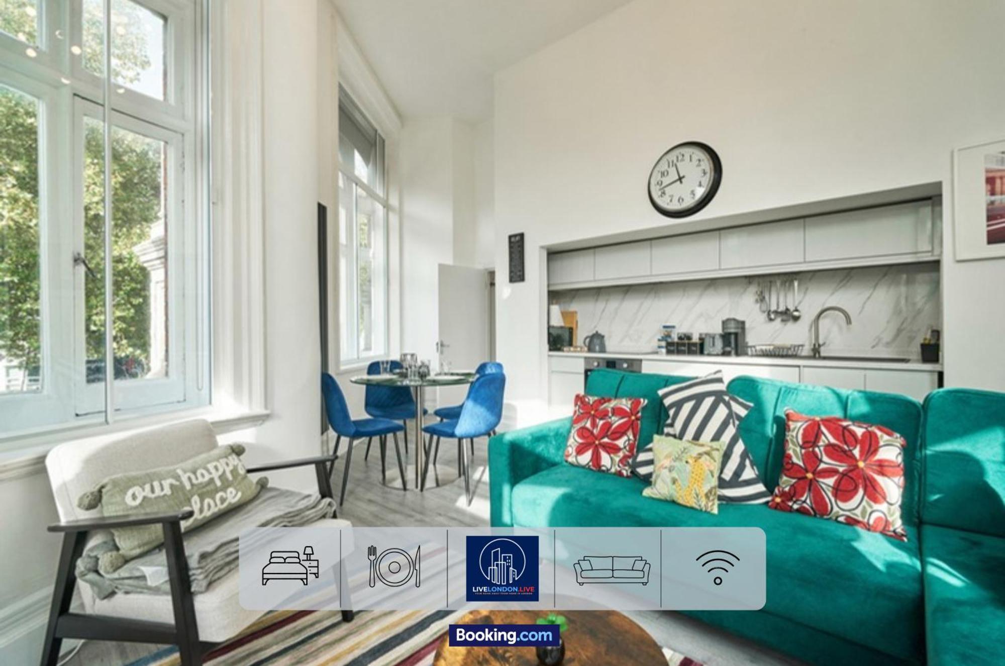 Apartment Last-minute Escape L Sleeps Up To 4 Guests L One-bedroom With King Bed And High Ceilings Near Camden By Live Short Lets & Serviced *
