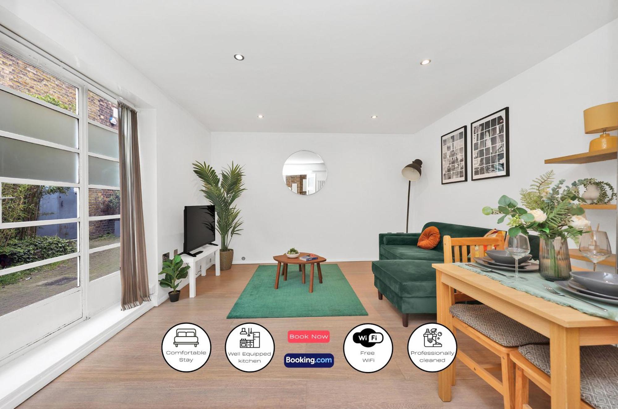 One Bedroom Short Term & Flexible Renting Hoxton With Free Wifi *