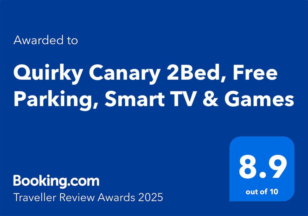 Quirky Canary 2bed, Free Parking, Smart Tv & Games Appartement