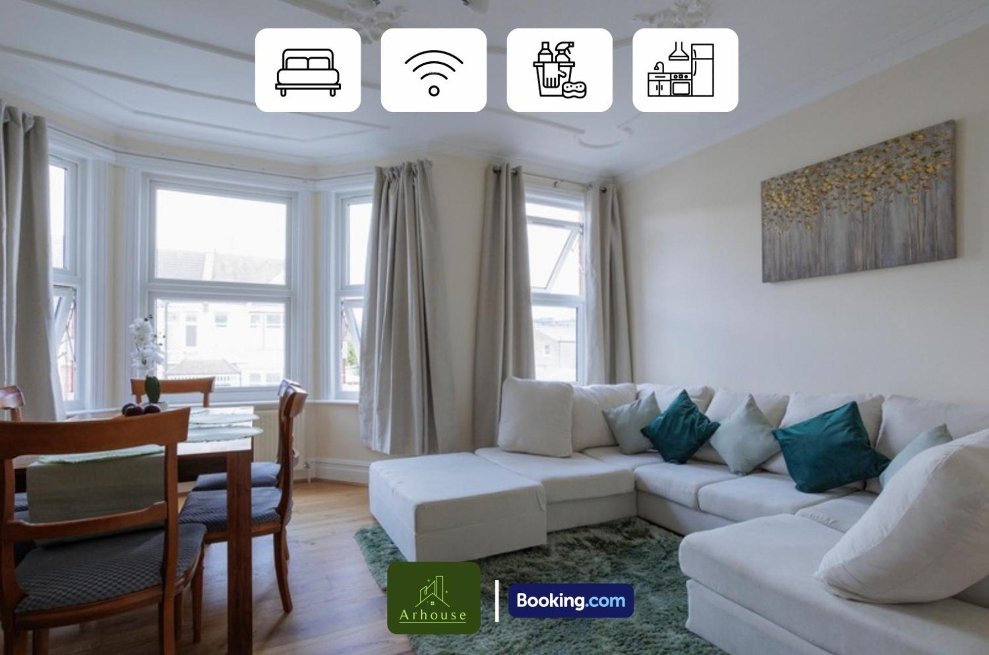 Lägenhet 3 Bedroom By Arhouse Short Lets & Serviced Kensal Rise With Free Wifi & Free Parking *