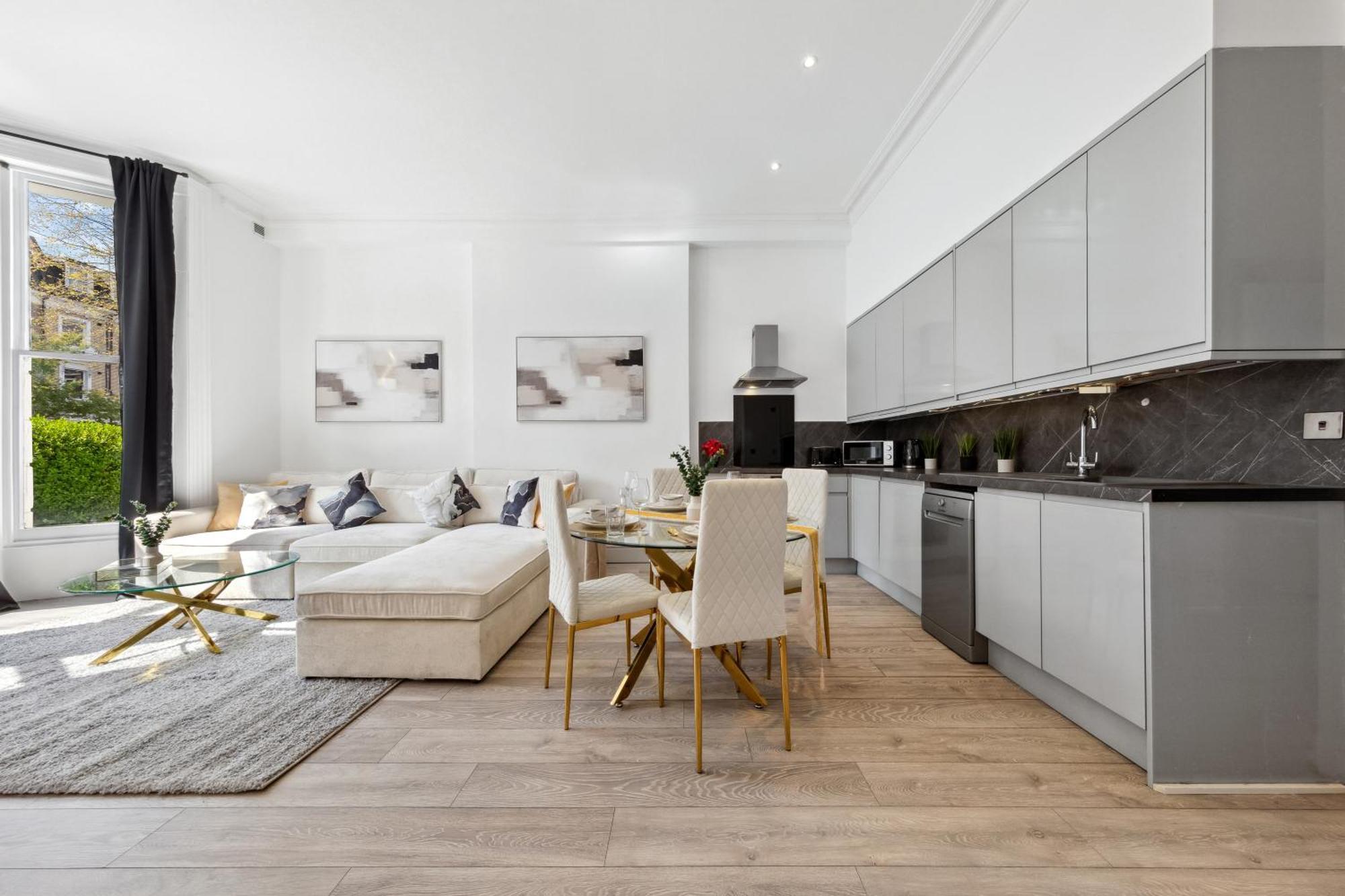 Appartement Minimalist Luxe 2br Designer Retreat In Prime Kensington For 6 Next To Station Harrods Londen